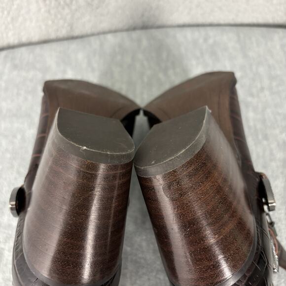 SAM EDELMAN Leather Western Ankle Heel Boots Brown Women's Sz 9.5M - Picture 10 of 14